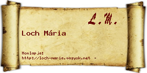 Loch Mária névjegykártya